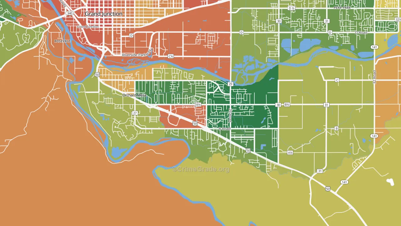 Orchard Mesa, CO Map of Burglary Rates
