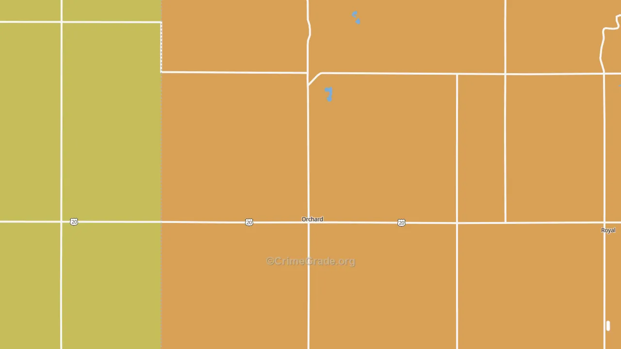 Orchard, NE Map of Burglary Rates