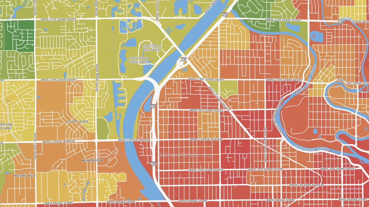 Orchard Park, Wichita, KS Map of Burglary Rates