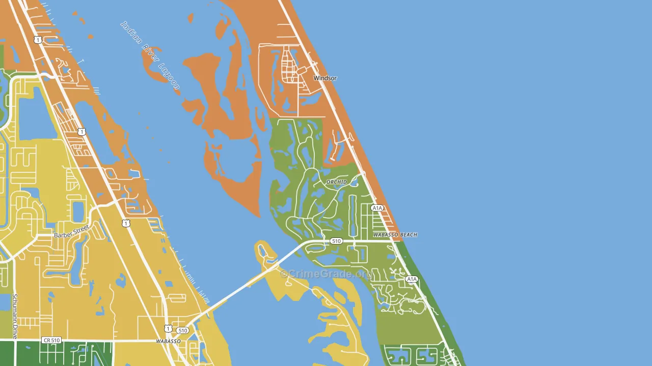 Orchid, FL Map of Burglary Rates