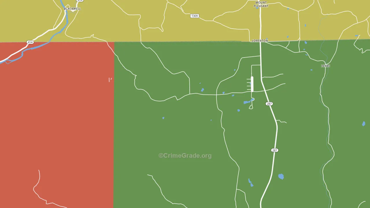 Oregon Hill, PA Map of Burglary Rates
