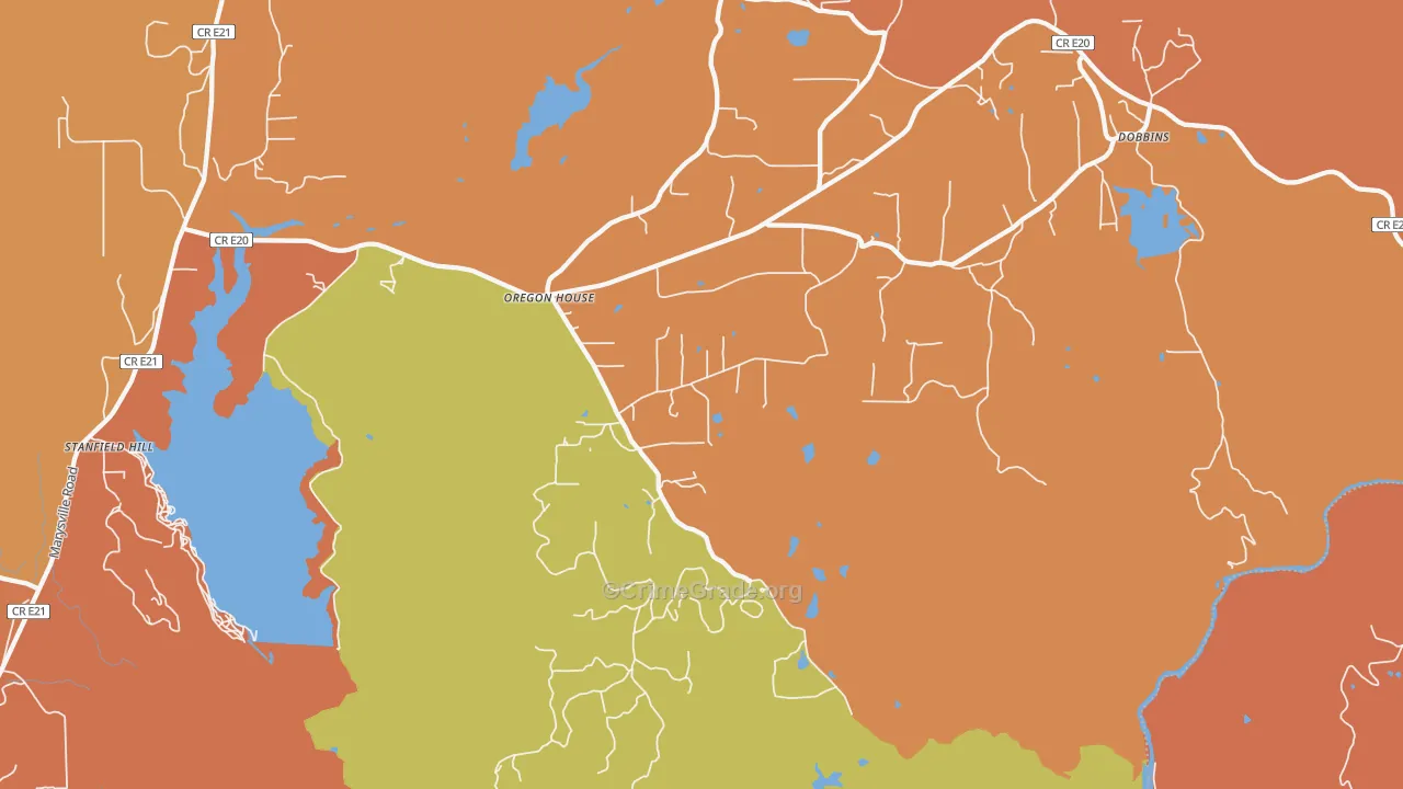 Oregon House, CA Map of Burglary Rates
