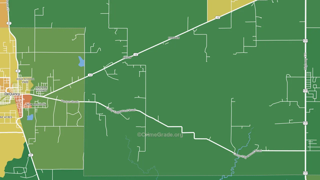 Oretta, LA Map of Burglary Rates