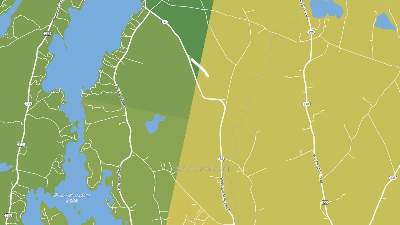 Orffs Corner, ME Map of Burglary Rates