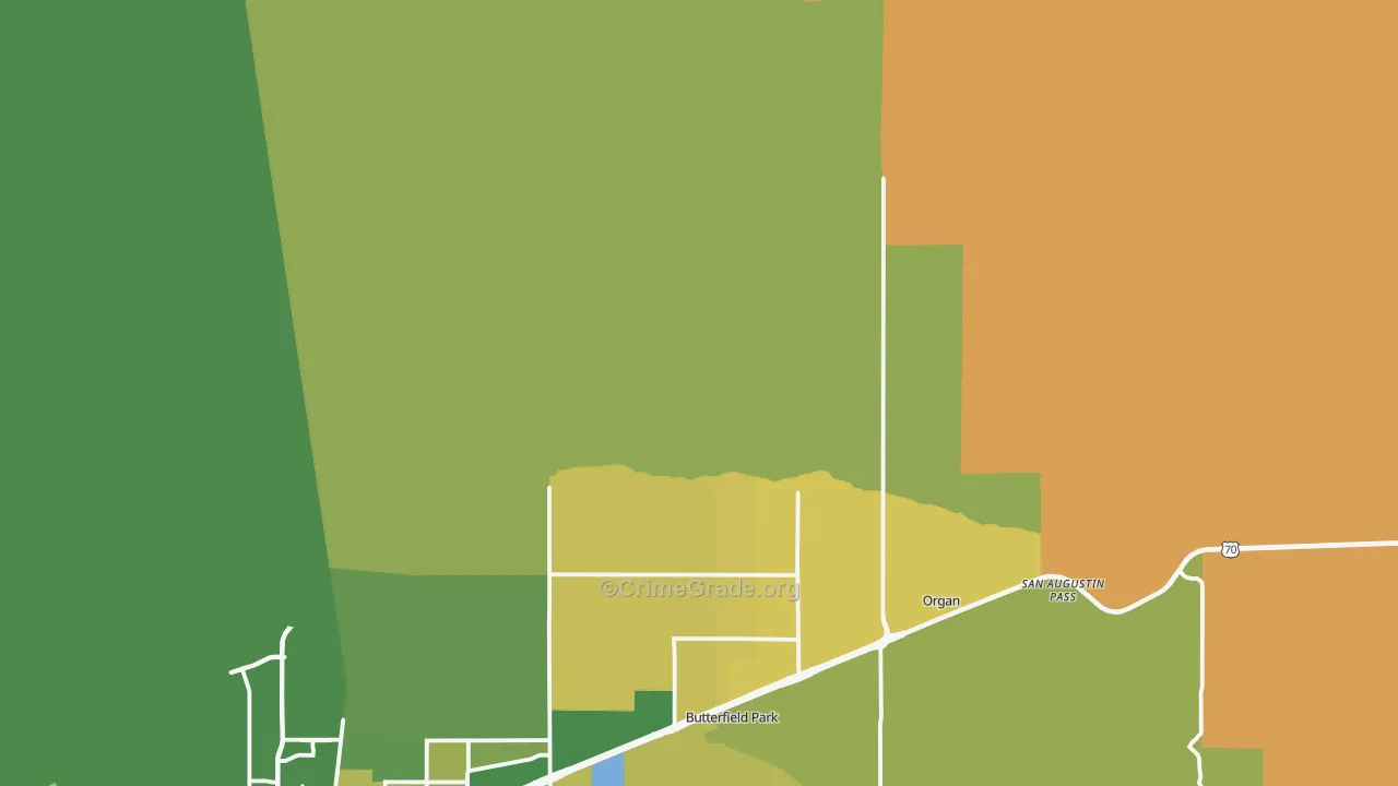 Organ, NM Map of Burglary Rates
