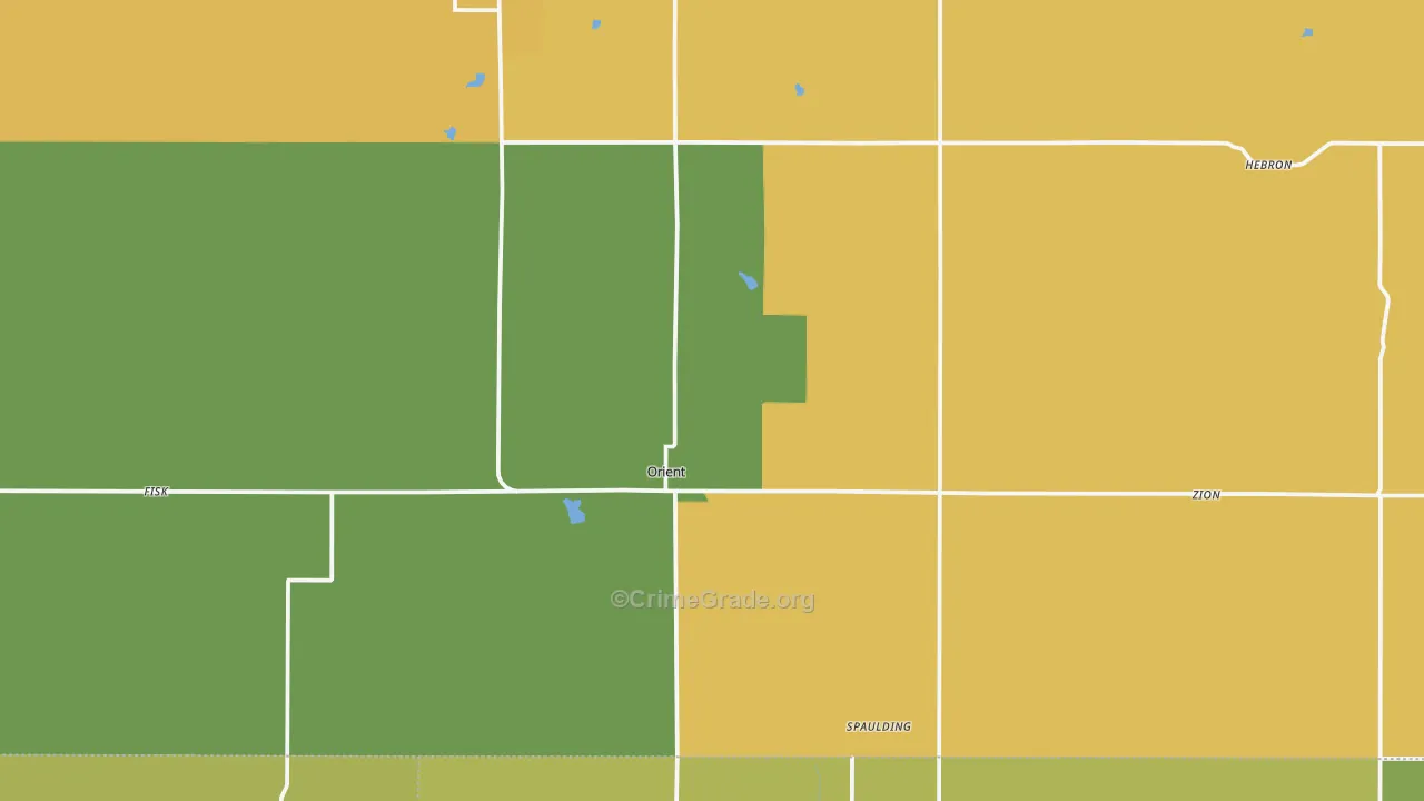 Orient, IA Map of Burglary Rates