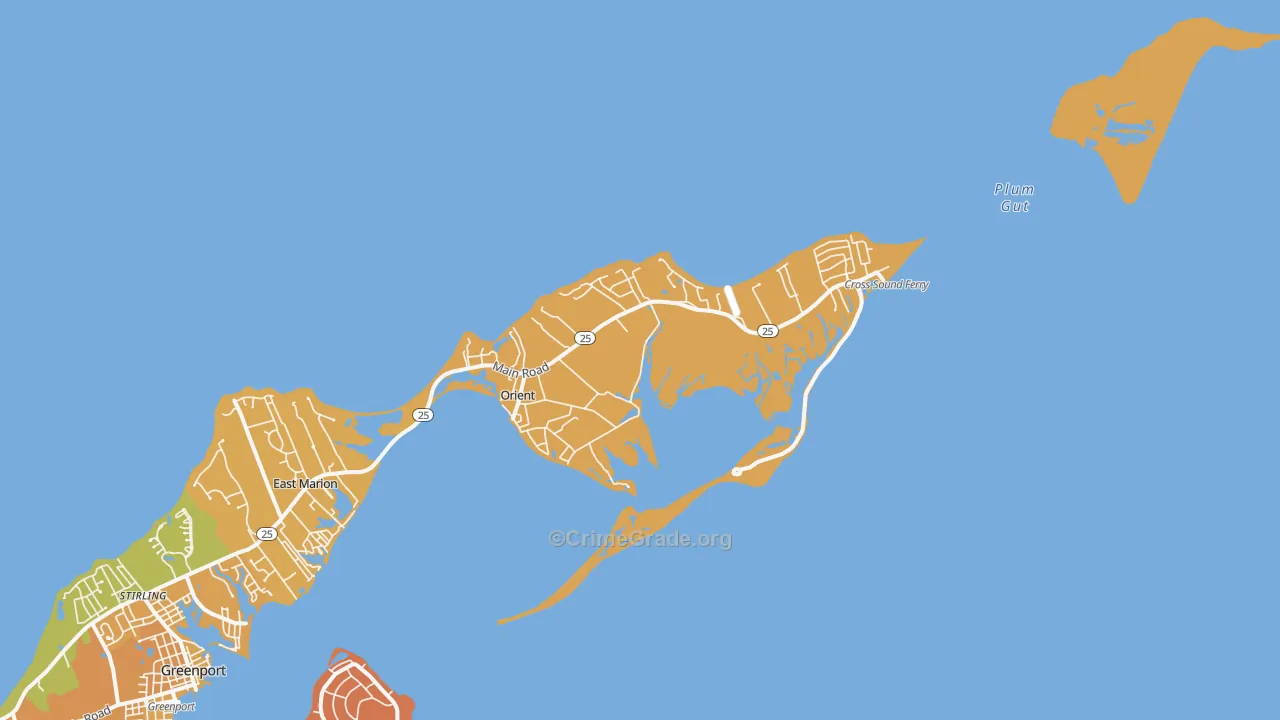 Orient, NY Map of Burglary Rates