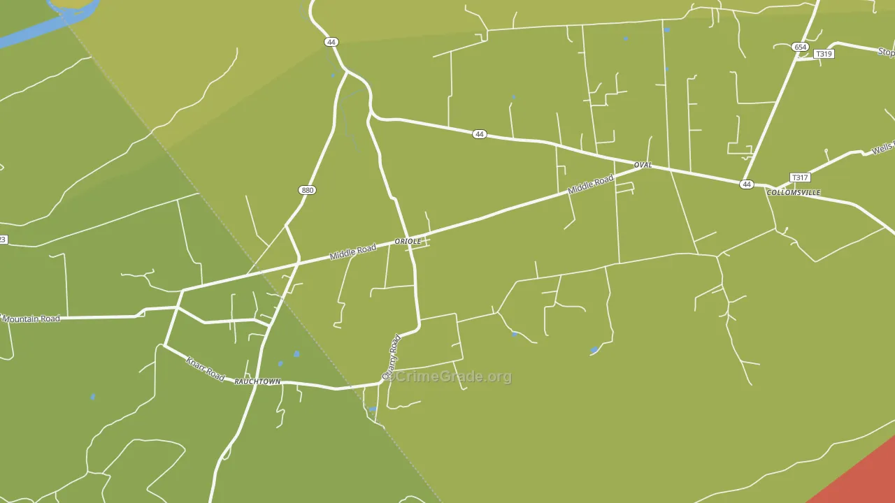 Oriole, PA Map of Burglary Rates