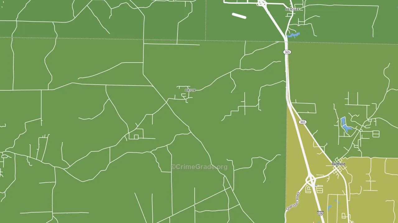 Orion, AR Map of Burglary Rates