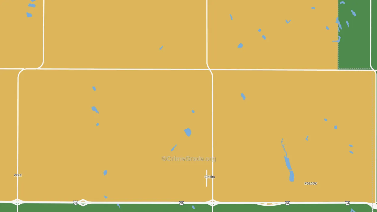 Oriska, ND Map of Burglary Rates