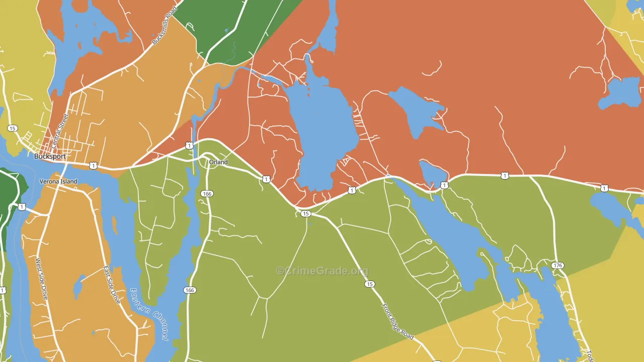 Orland, ME Map of Burglary Rates
