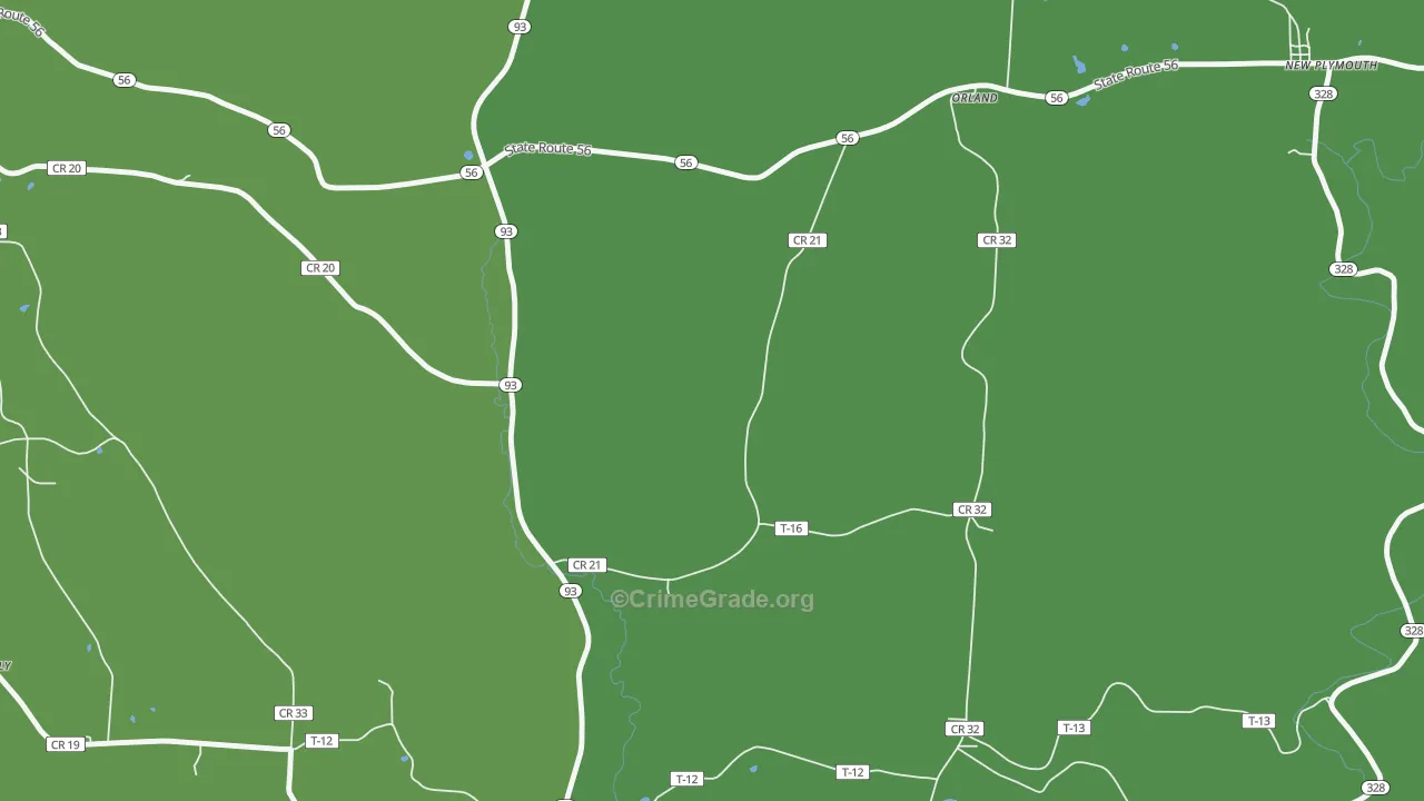 Orland, OH Map of Burglary Rates