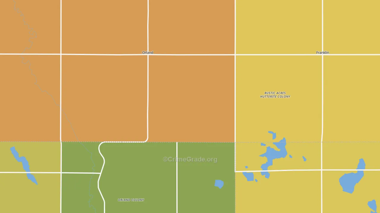 Orland, SD Map of Burglary Rates