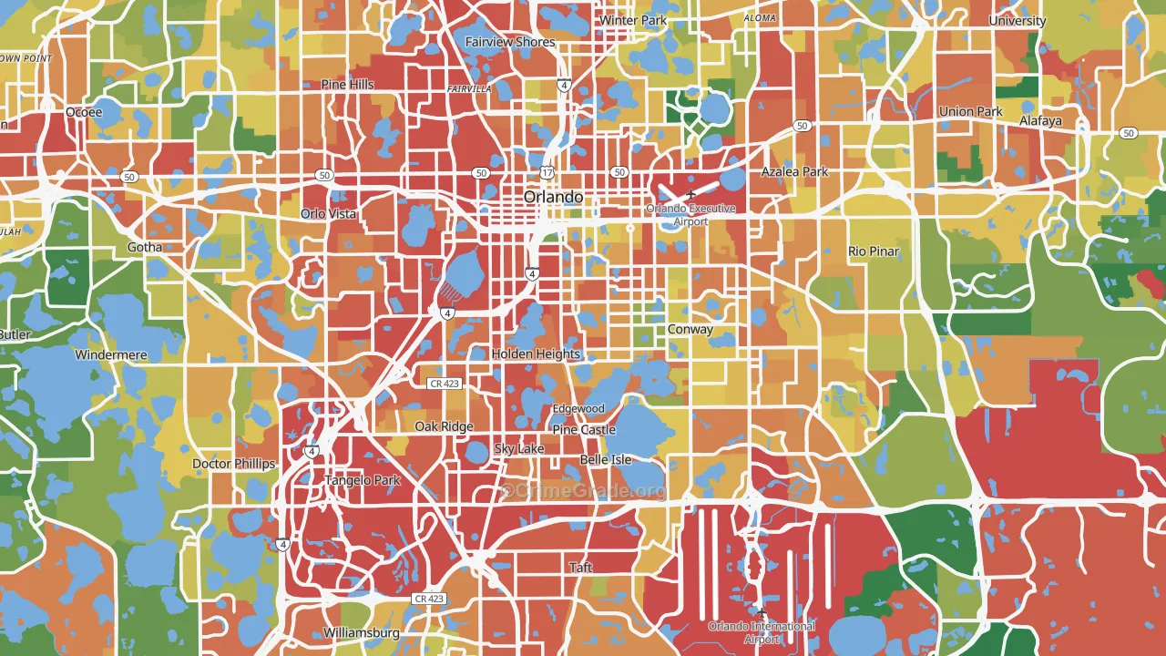 Orlando, FL Map of Burglary Rates