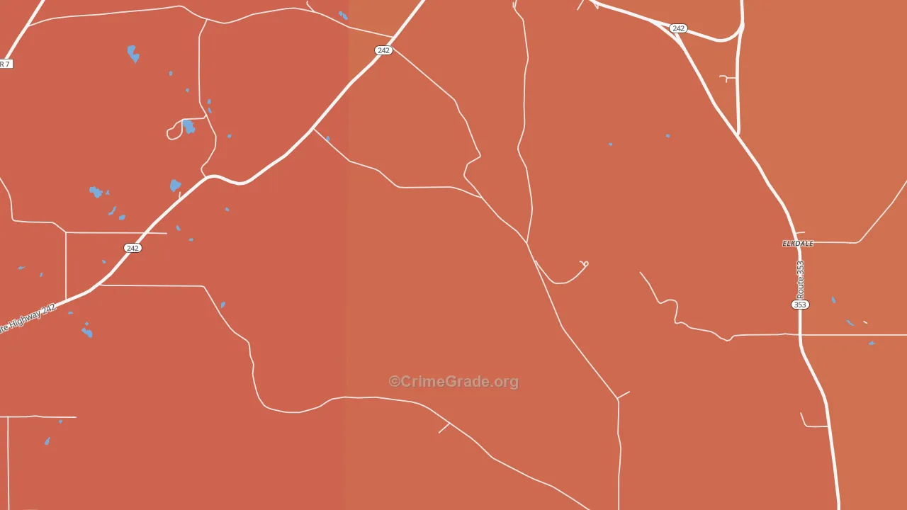Orlando, NY Map of Burglary Rates