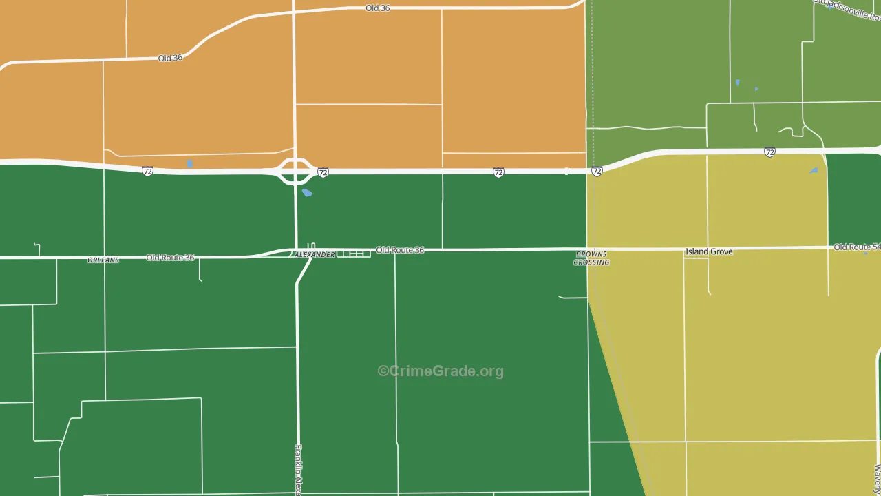 Orleans, IL Map of Burglary Rates