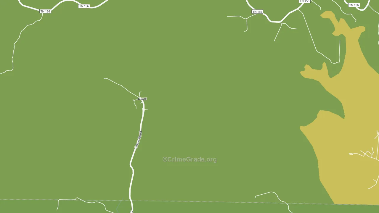 Orme, TN Map of Burglary Rates