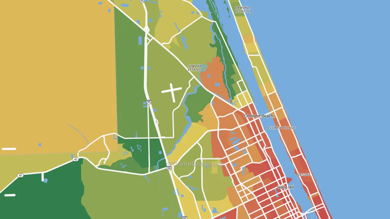 Ormond Beach, FL Map of Burglary Rates