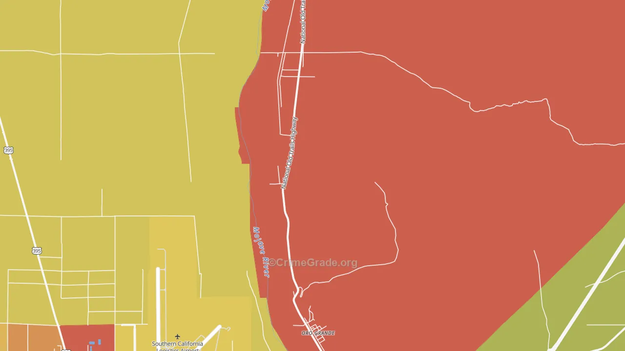 Oro Grande, CA Map of Burglary Rates