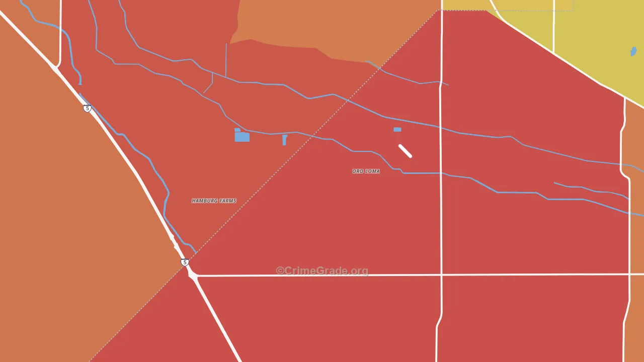 Oro Loma, CA Map of Burglary Rates