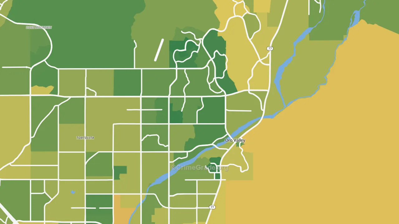 Oro Valley, AZ Map of Burglary Rates