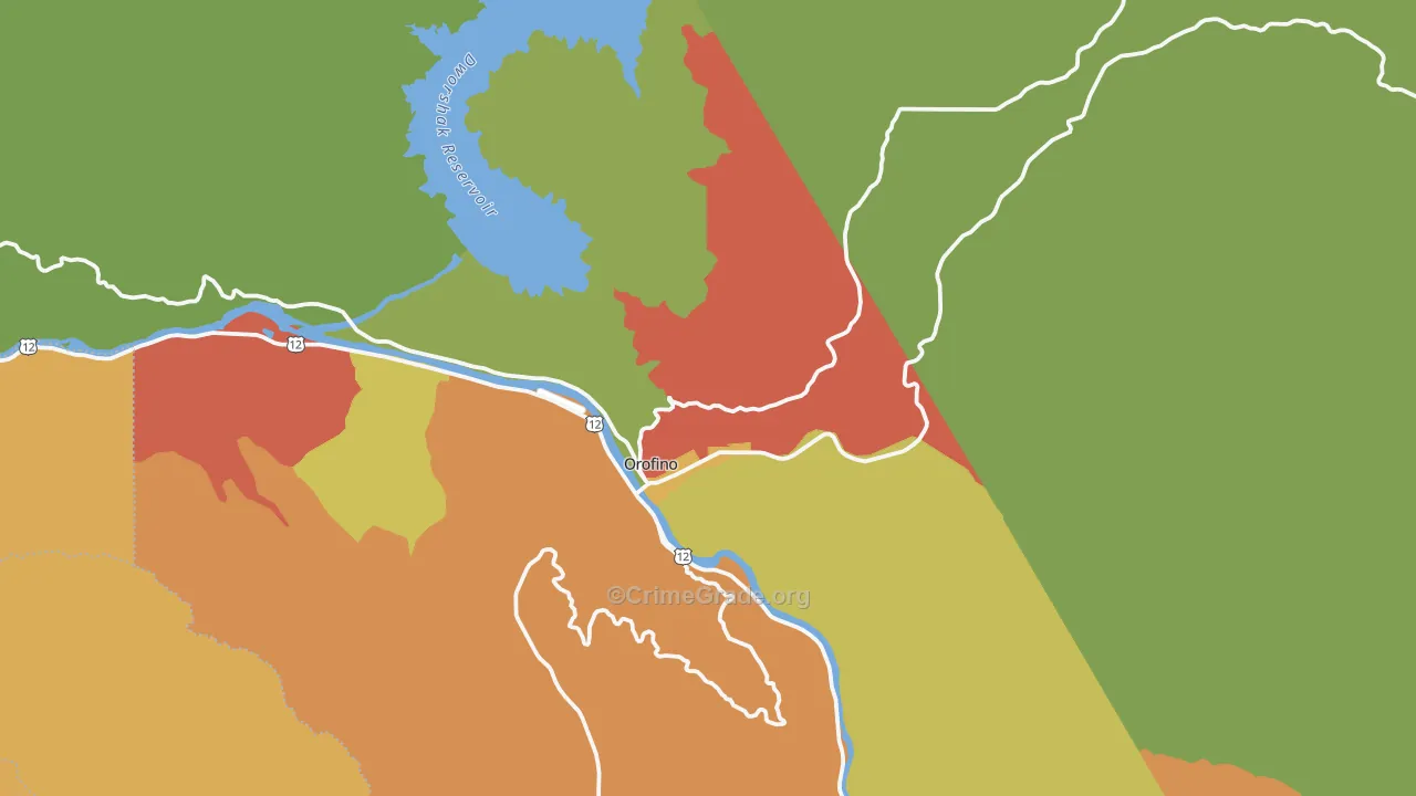 Orofino, ID Map of Burglary Rates