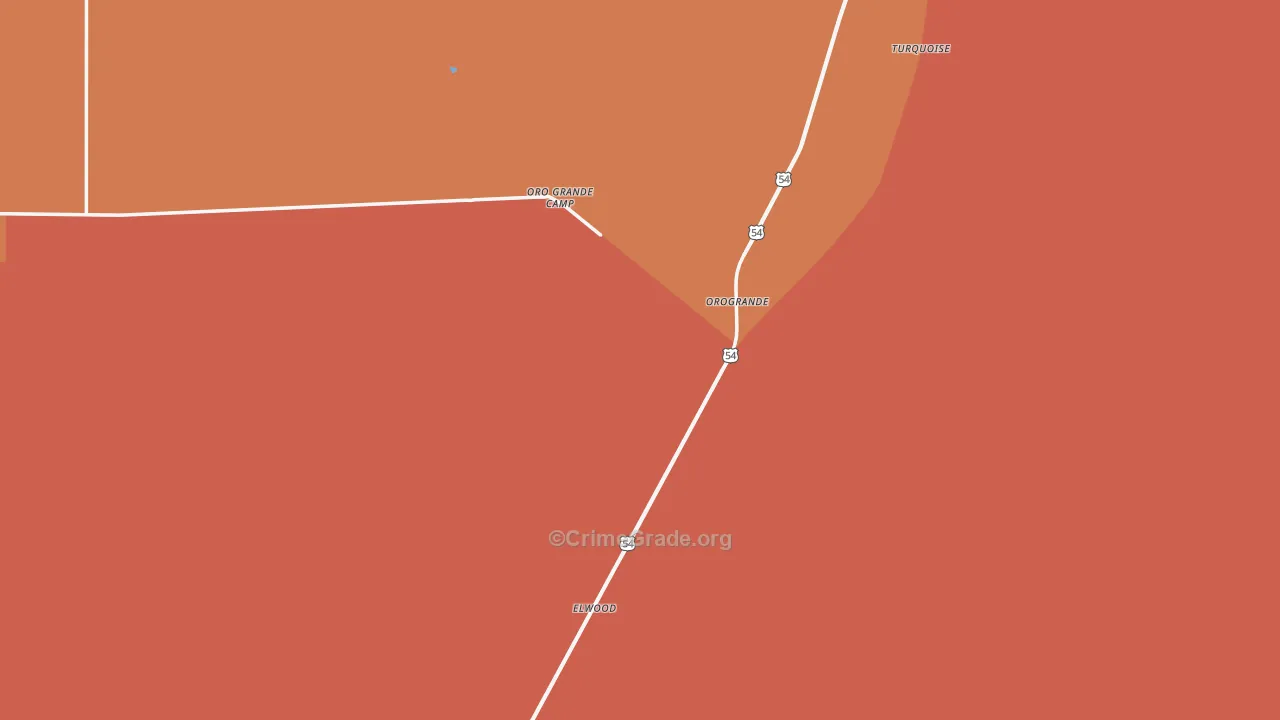 Orogrande, NM Map of Burglary Rates