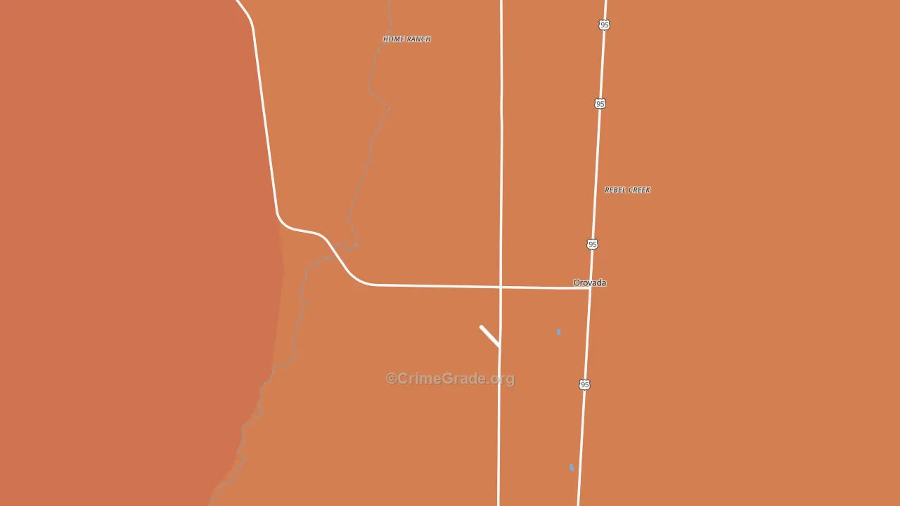 Orovada, NV Map of Burglary Rates