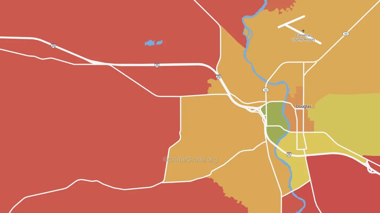 Orpha, WY Map of Burglary Rates