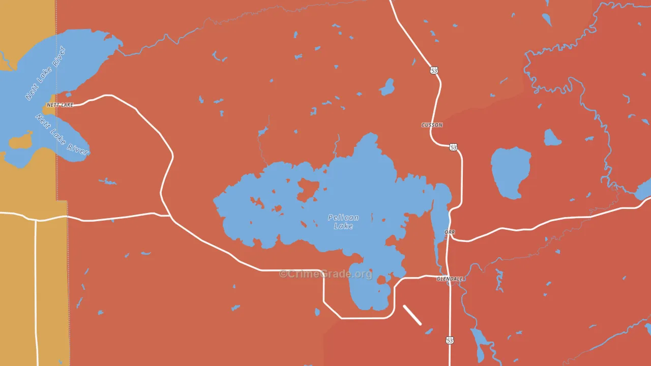 Orr, MN Map of Burglary Rates