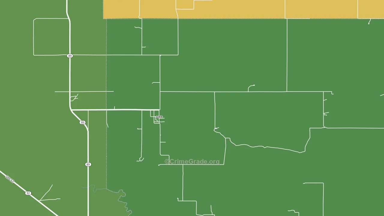 Orr, OK Map of Burglary Rates