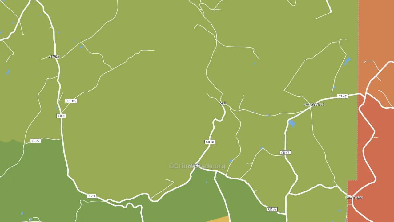 Orr, WV Map of Burglary Rates
