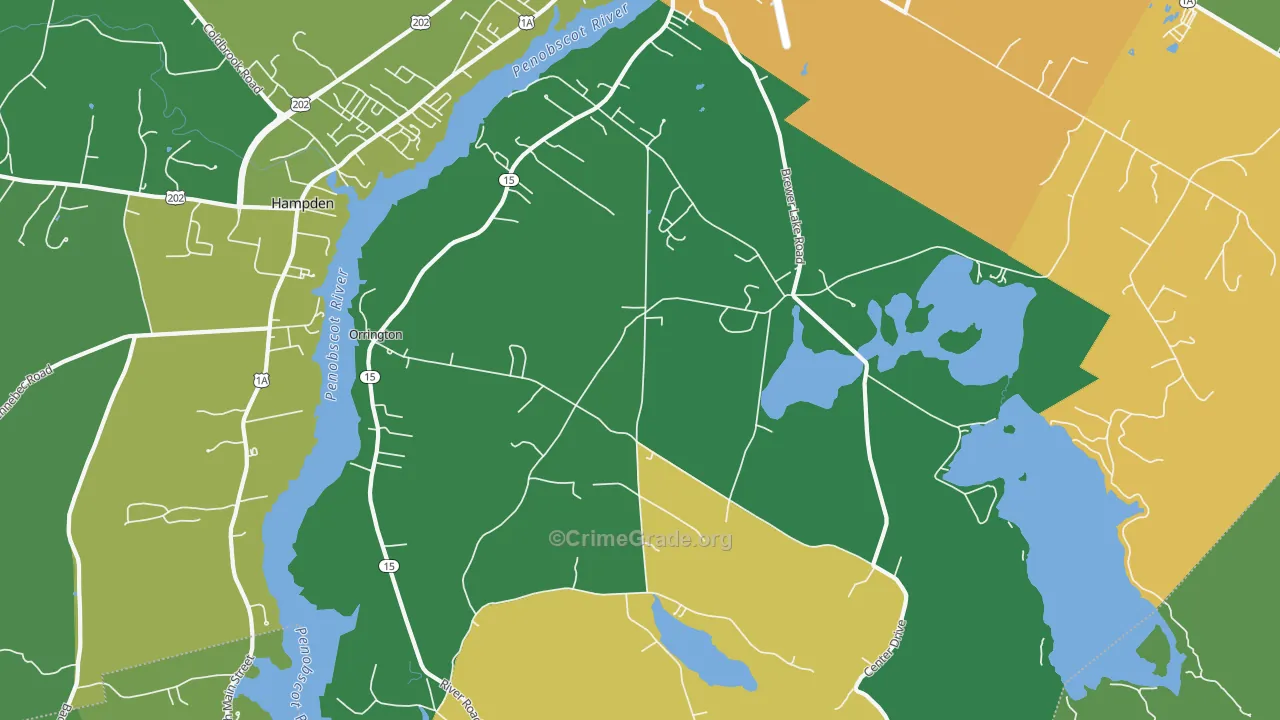Orrington, ME Map of Burglary Rates
