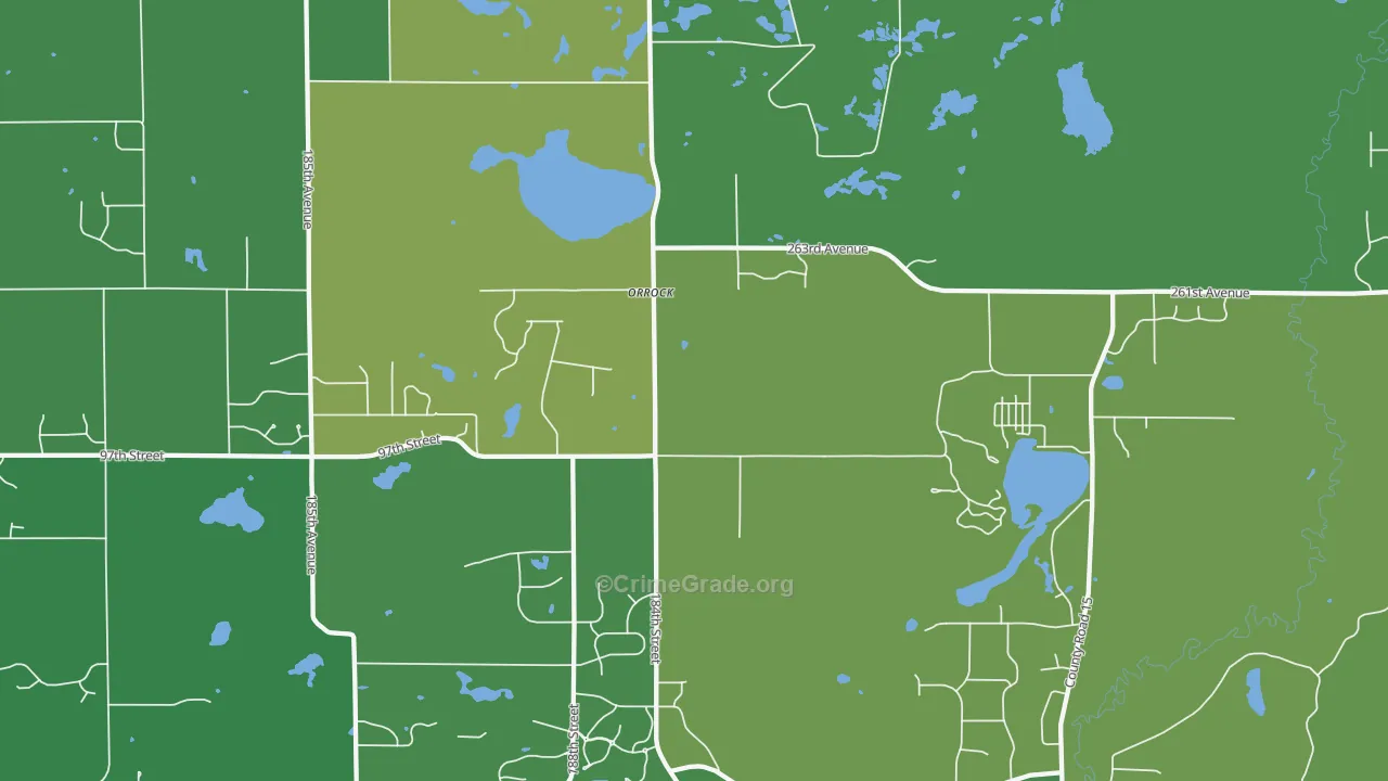 Orrock, MN Map of Burglary Rates