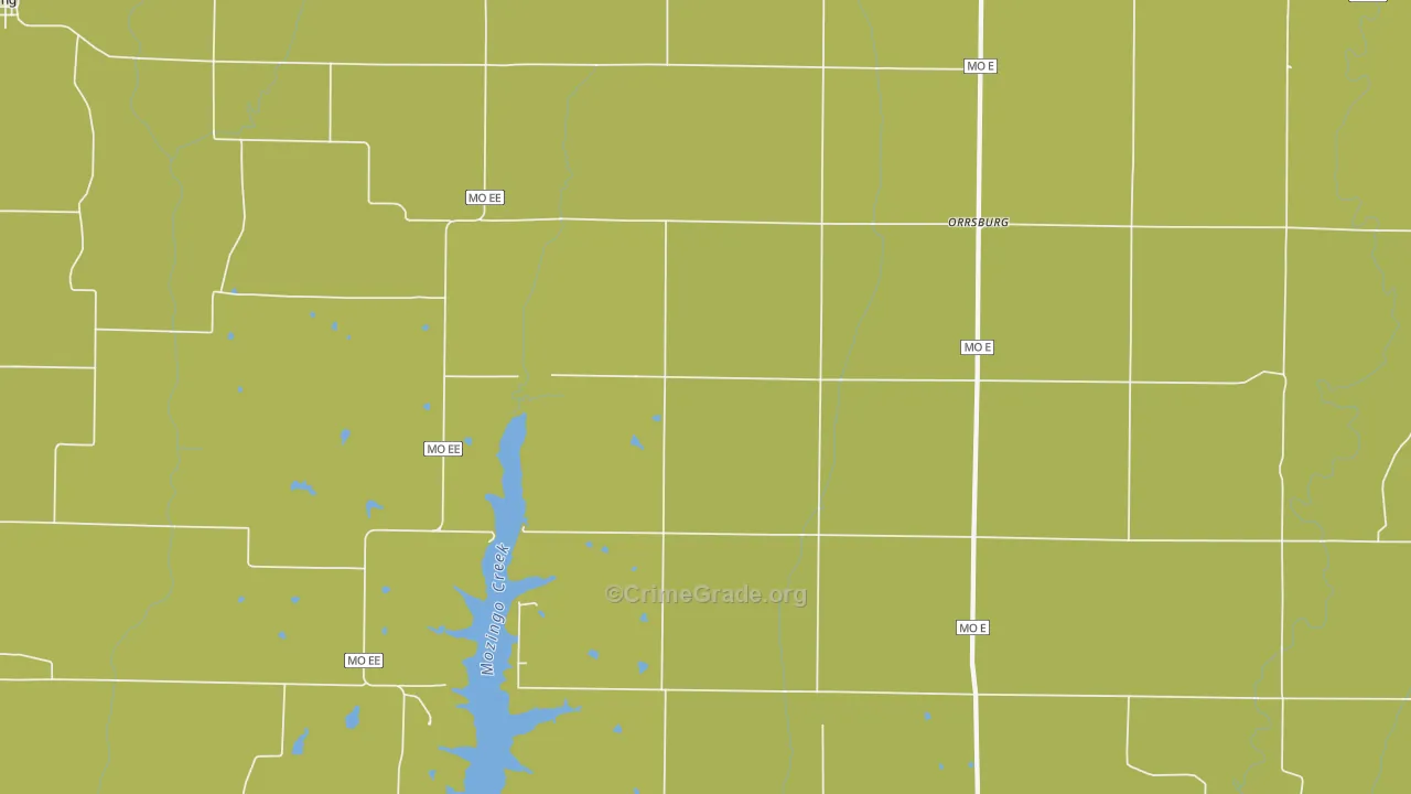 Orrsburg, MO Map of Burglary Rates