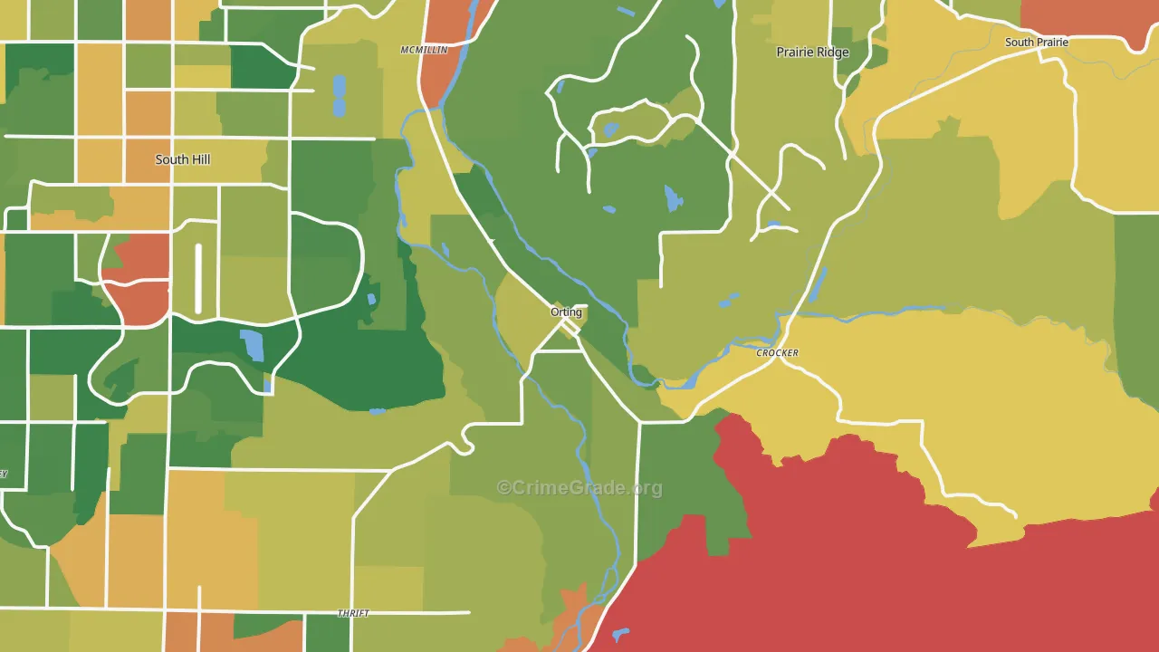 Orting, WA Map of Burglary Rates