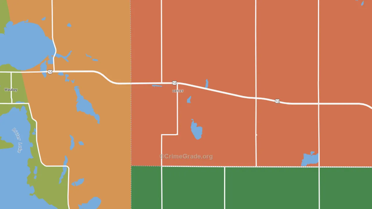 Ortley, SD Map of Burglary Rates