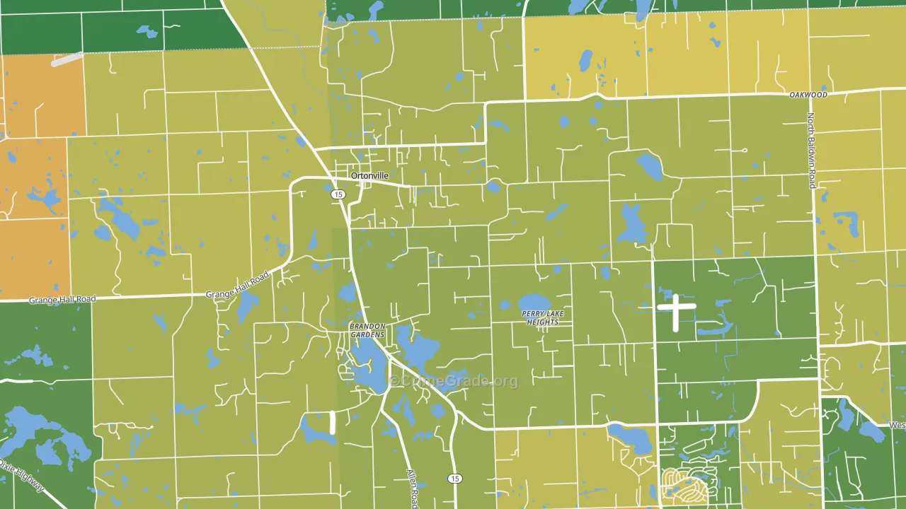 Ortonville, MI Map of Burglary Rates