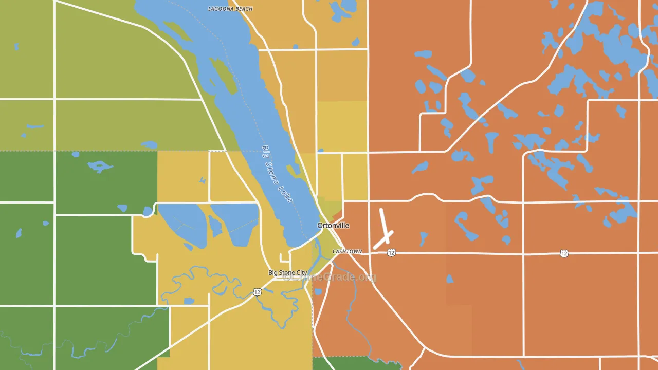 Ortonville, MN Map of Burglary Rates