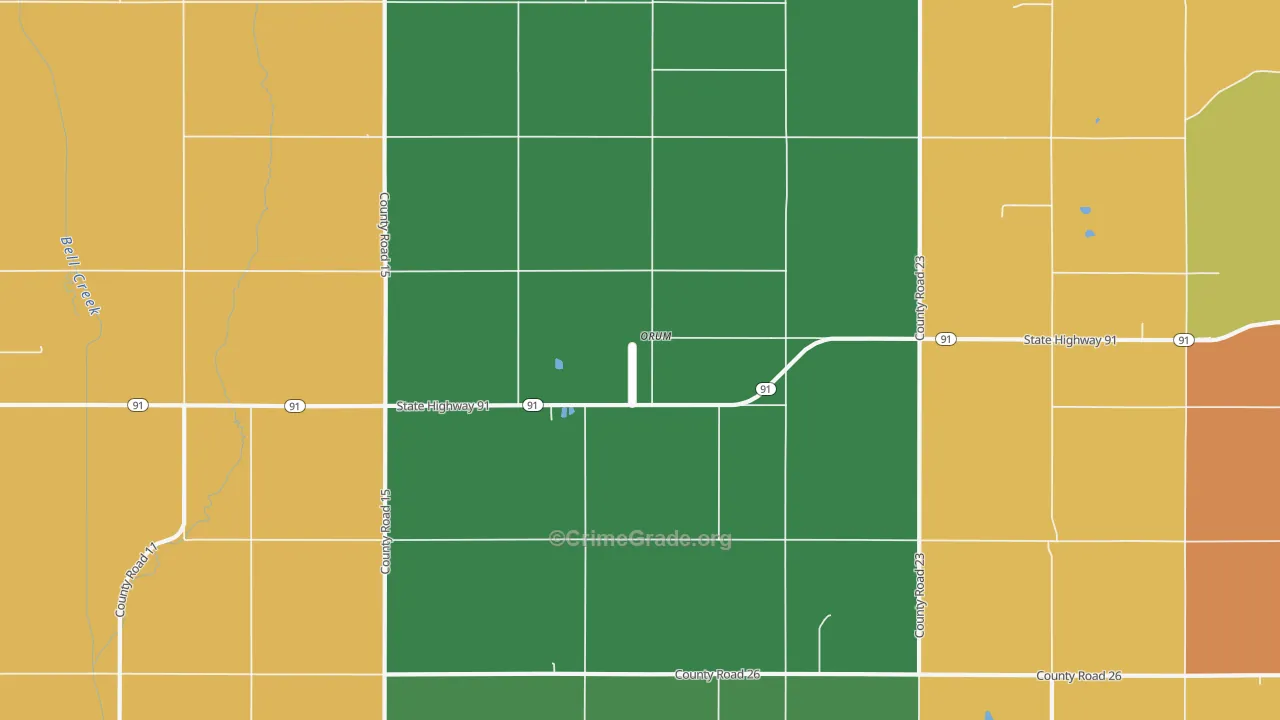 Orum, NE Map of Burglary Rates