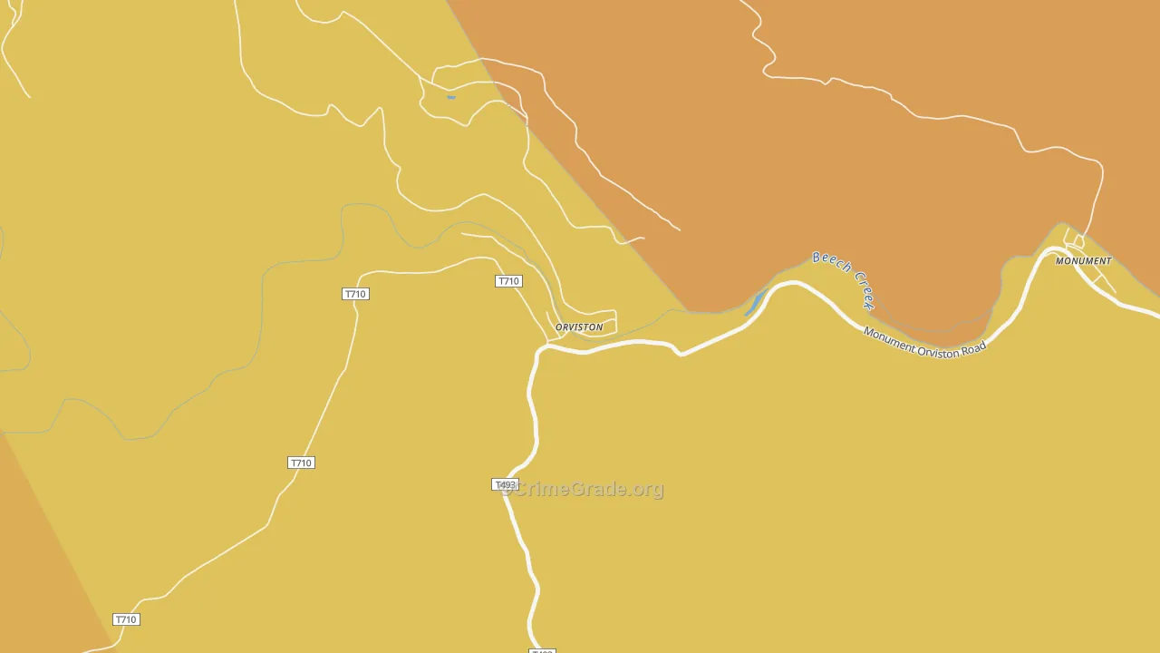 Orviston, PA Map of Burglary Rates