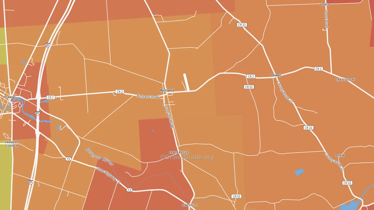Orwell, NY Map of Burglary Rates