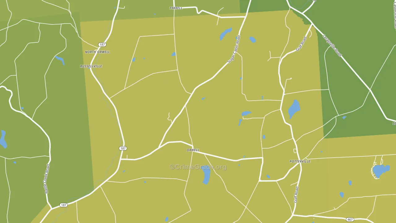 Orwell, PA Map of Burglary Rates