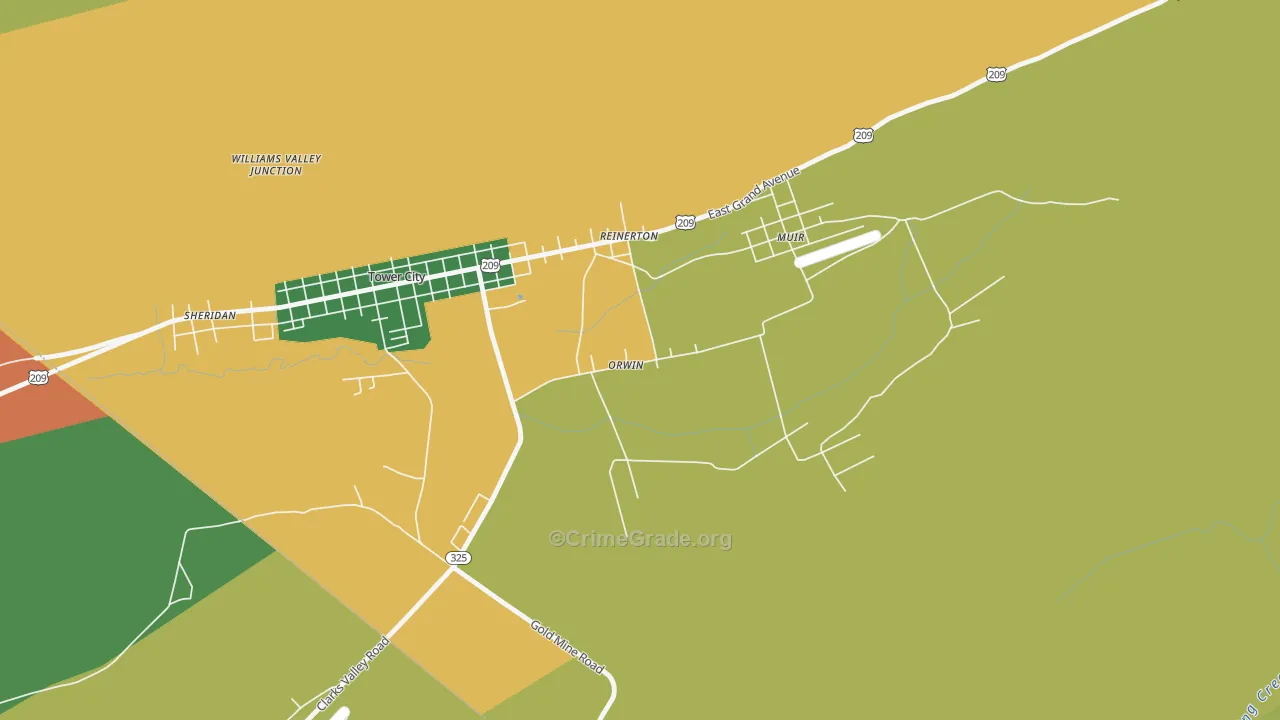 Orwin, PA Map of Burglary Rates