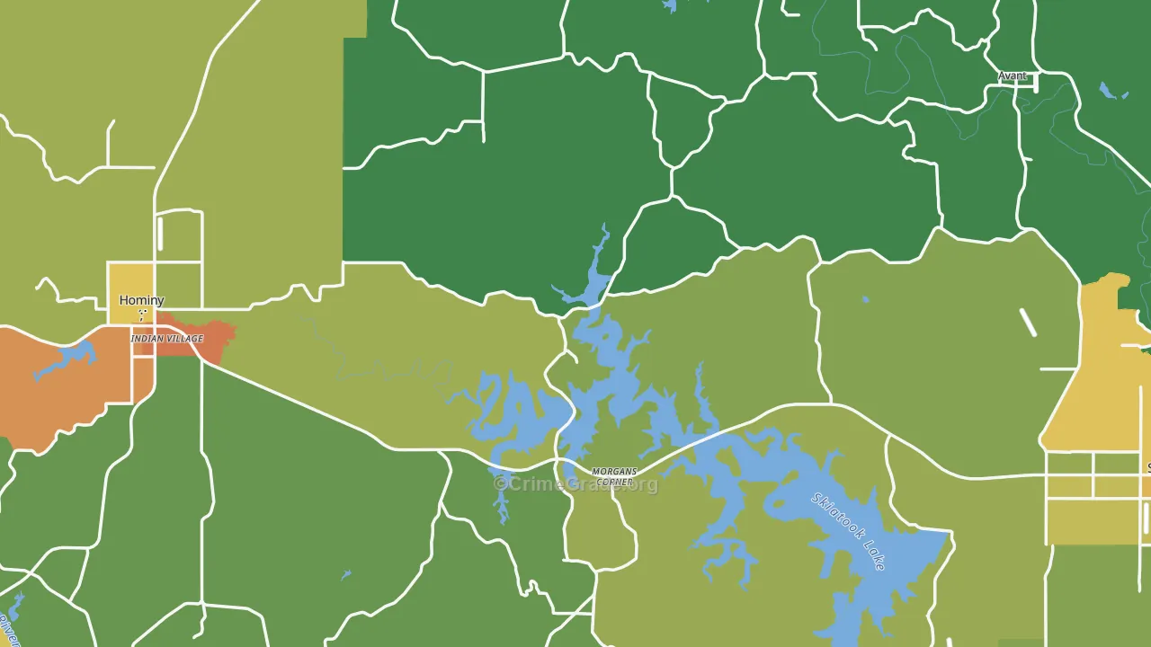 Osage County, OK Map of Burglary Rates