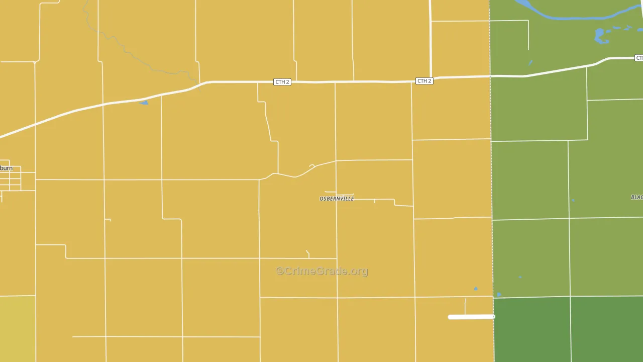 Osbernville, IL Map of Burglary Rates