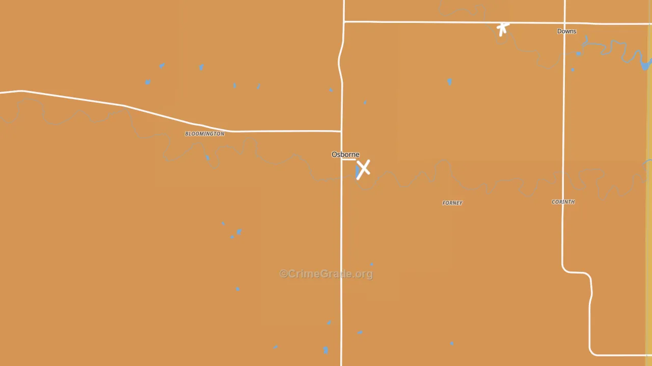 Osborne County, KS Map of Burglary Rates