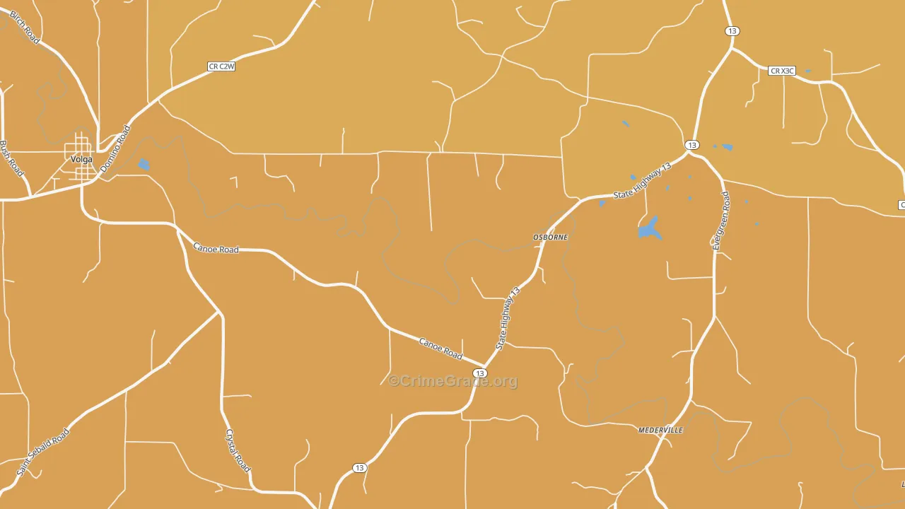 Osborne, IA Map of Burglary Rates