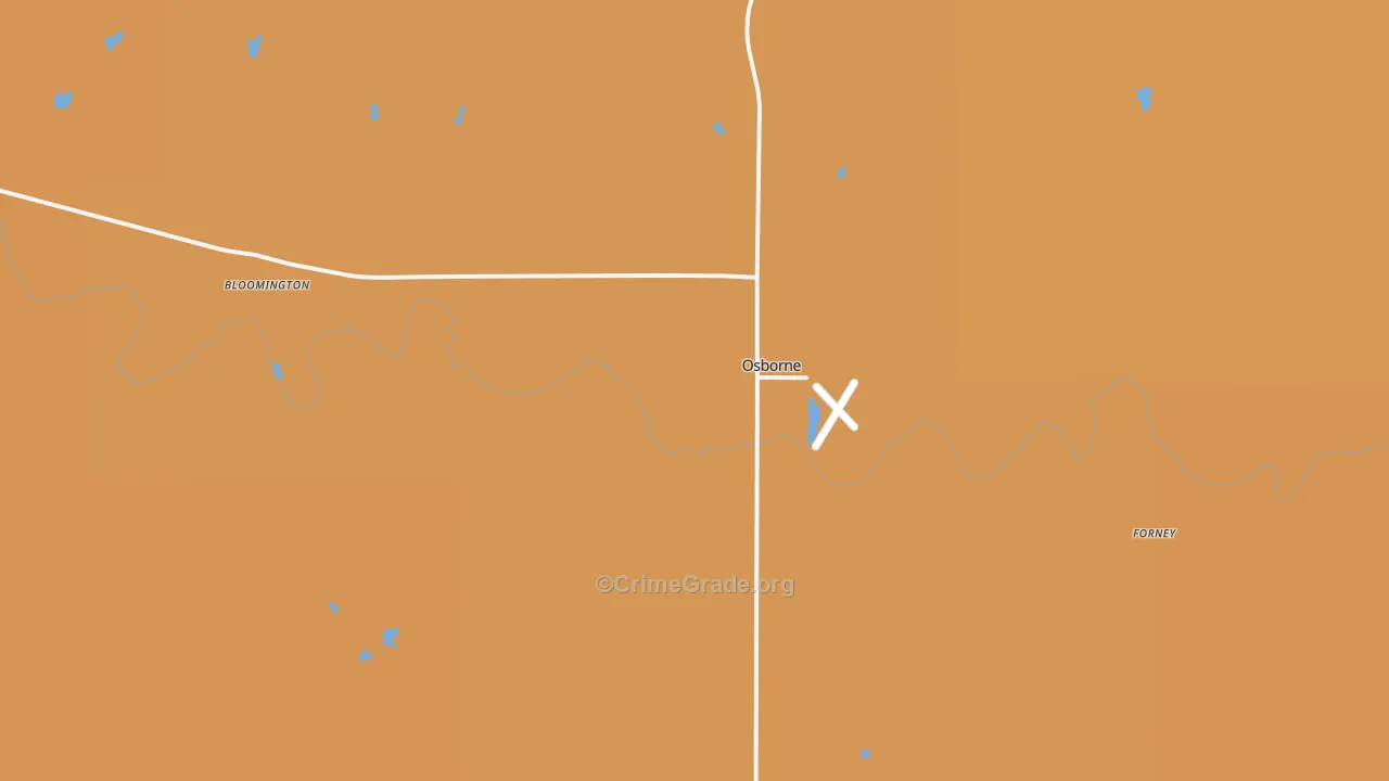 Osborne, KS Map of Burglary Rates