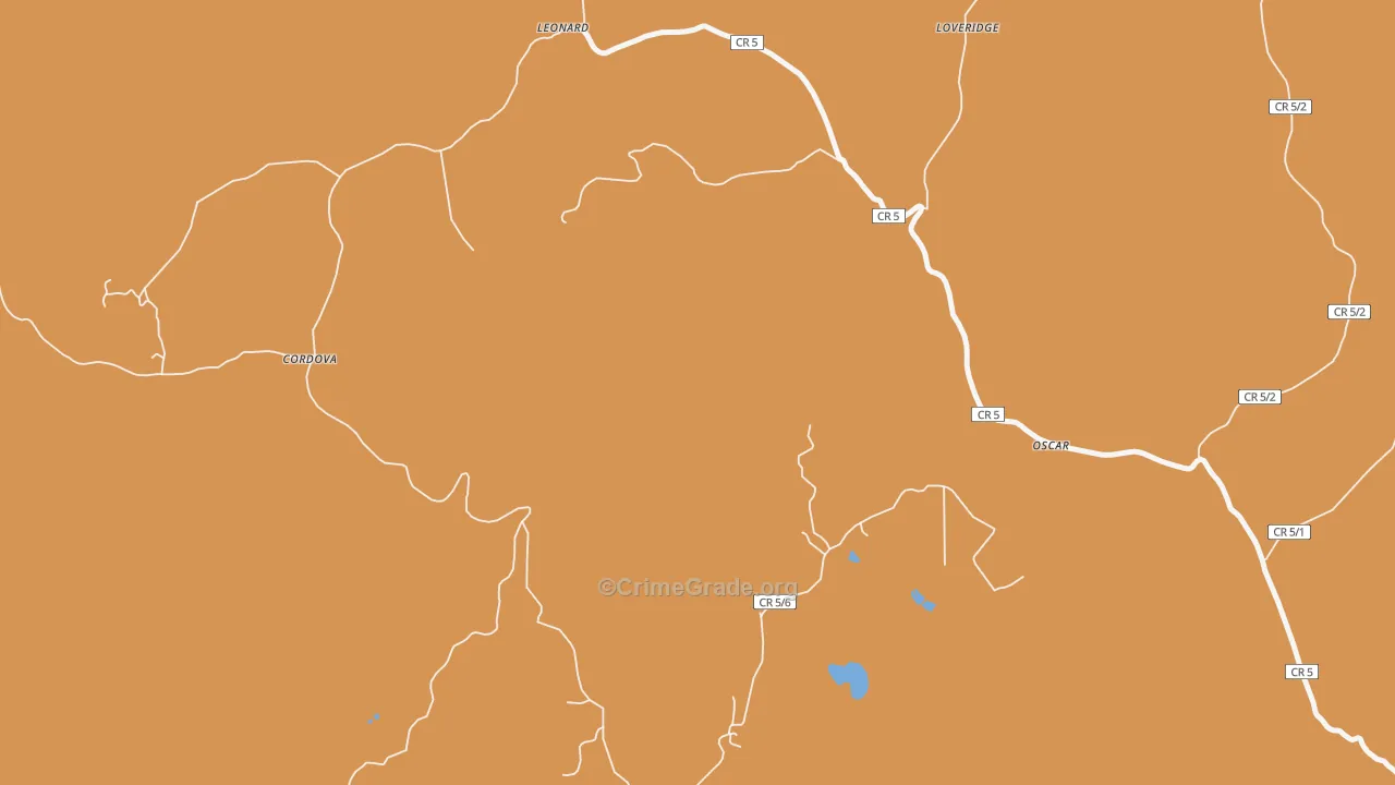 Oscar, WV Map of Burglary Rates